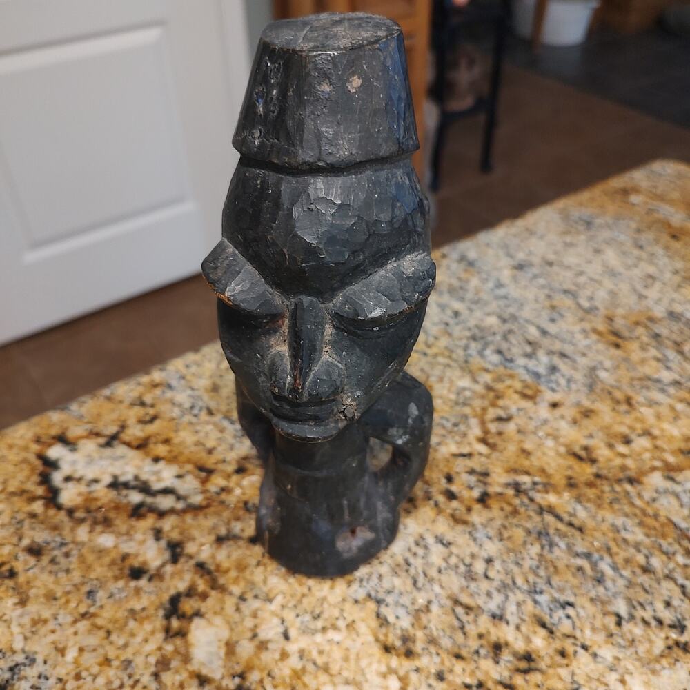 African Ibeji Yoruba Carved Wooden Figure Nigeria Tribal Statue Sculpture Black